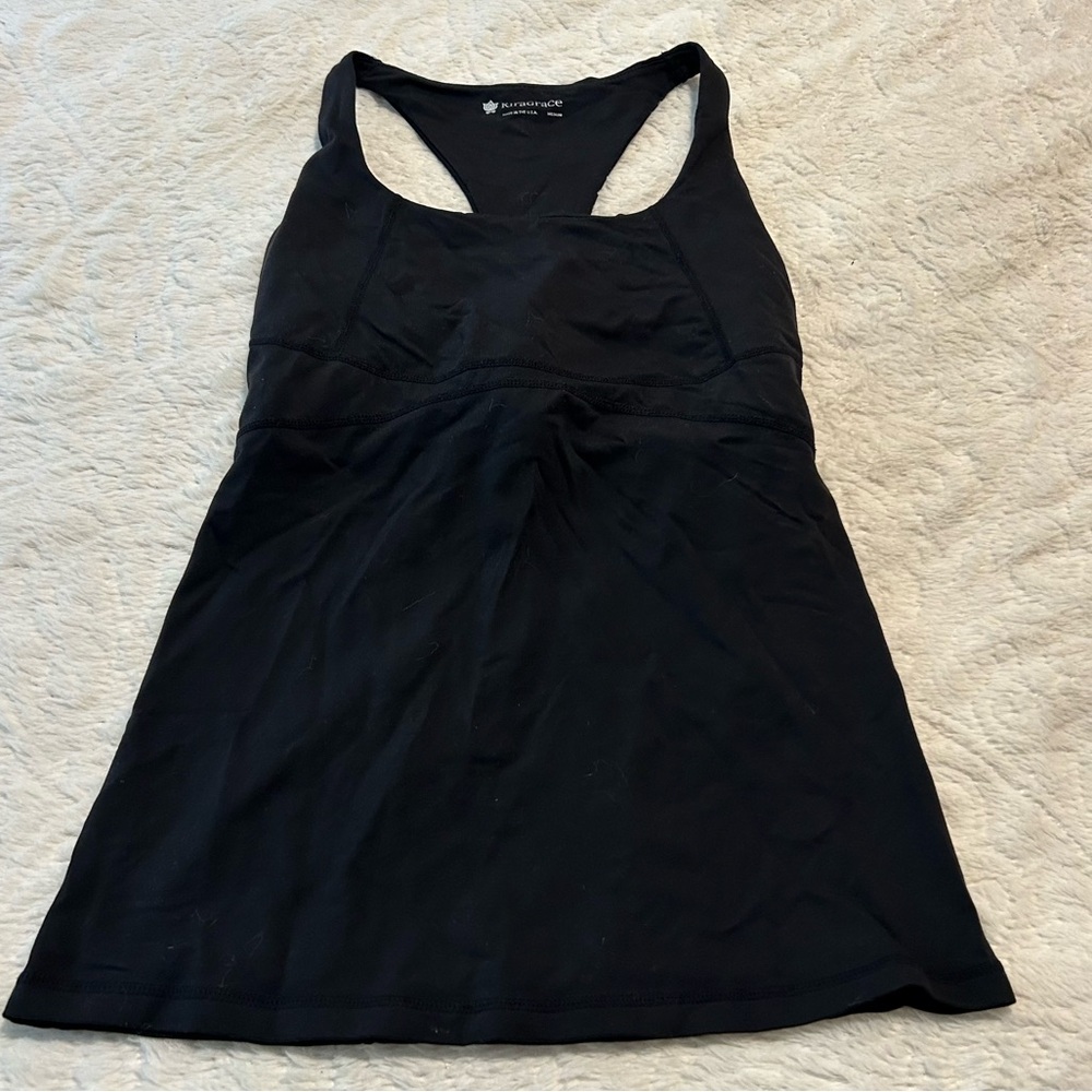 Kira Grace Yoga Black Athletic Tank Top Workout hiking Running Sz Medium USA